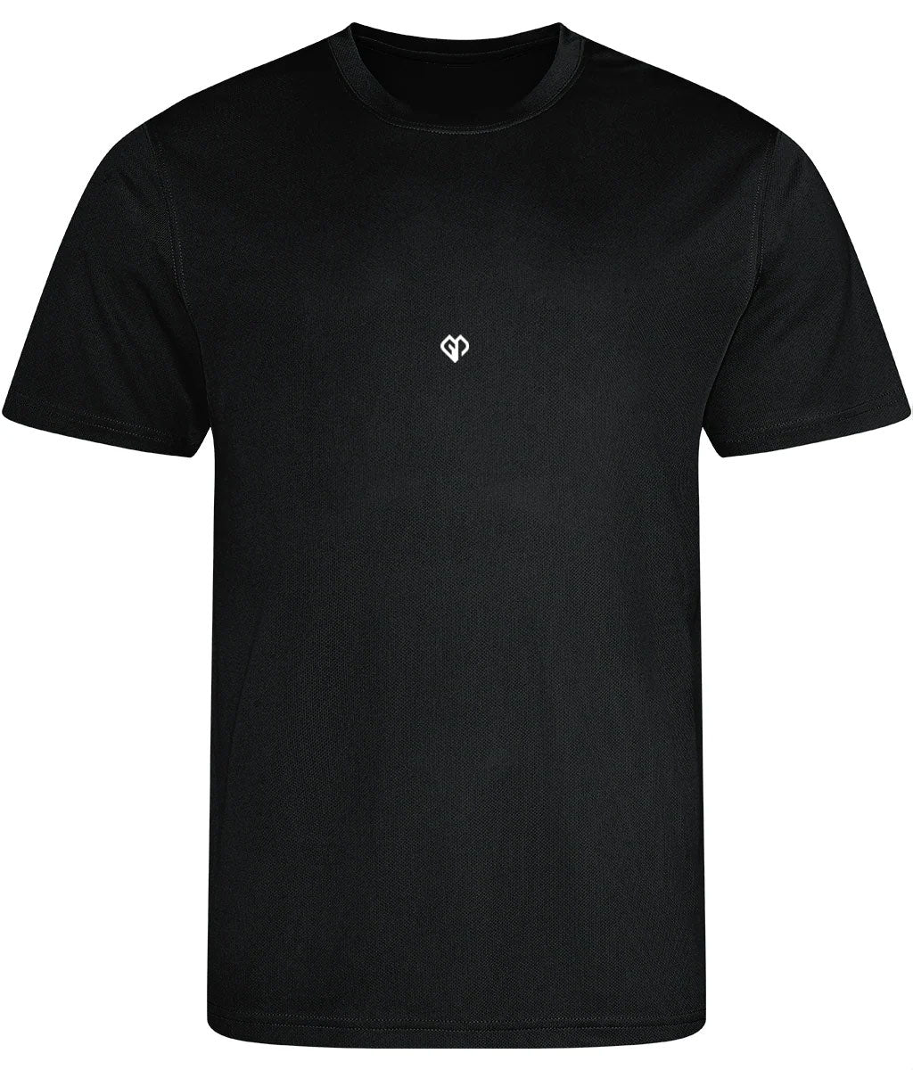 Jet black AWDis just cool comfort fit mens t-shirt with Gymplode icon logo