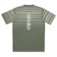 Mens Mossline regular fit workout t-shirt with Gymplode signature logo, back view