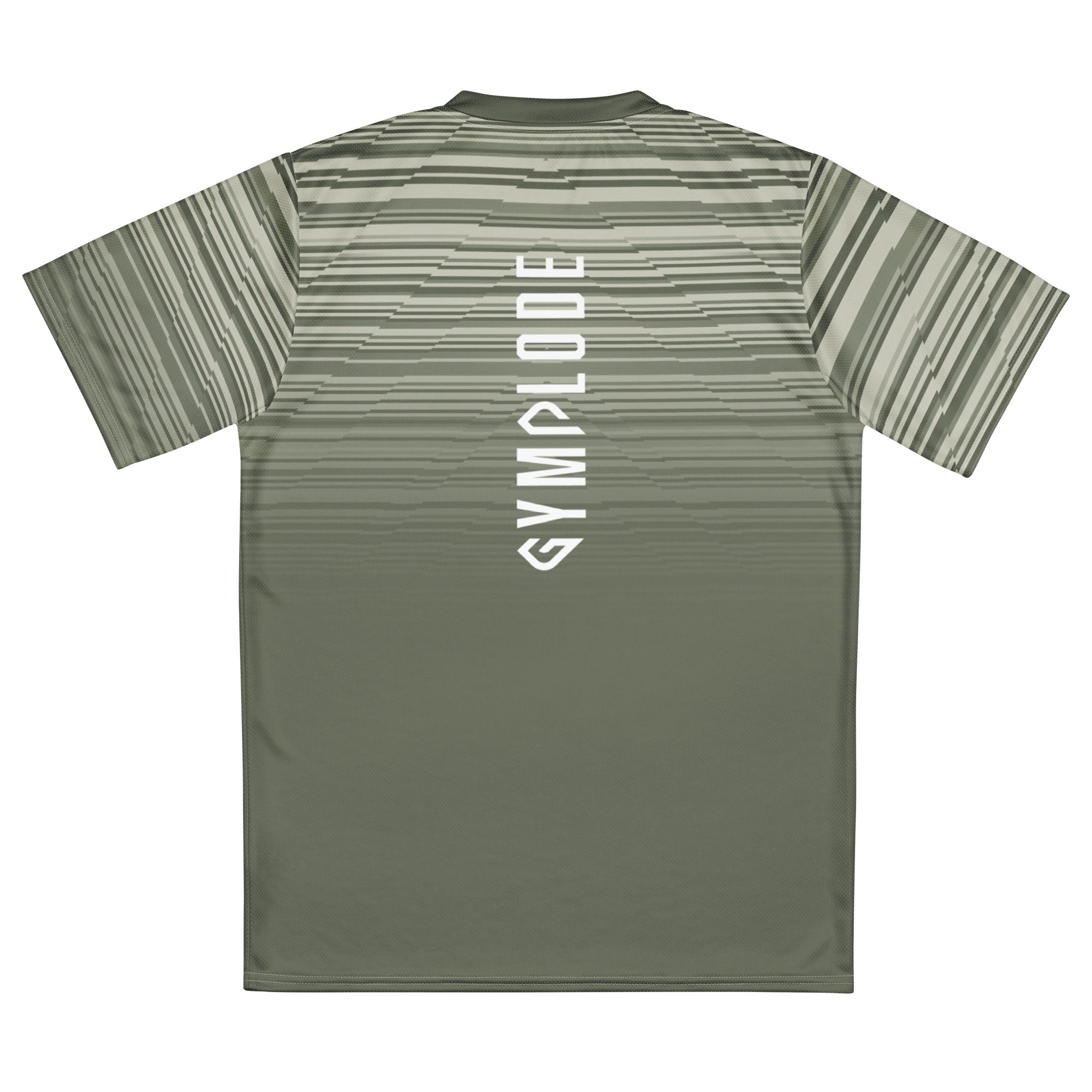 Mens Mossline regular fit workout t-shirt with Gymplode signature logo, back view