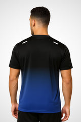 Mens Gymplode Noctis regular fit sports t-shirt with no print, back view with model