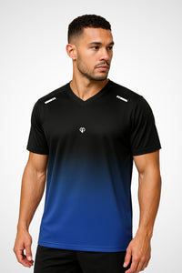 Mens Noctis regular fit sports t-shirt with Gymplode icon logo, front view with model