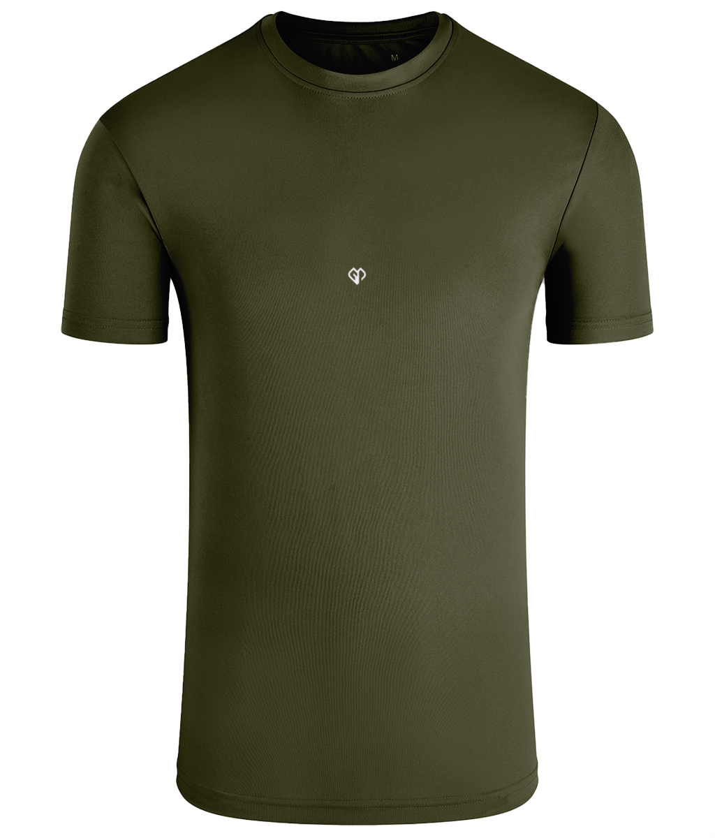 Olive green TriDri® classic sports activewear mens t-shirt with Gymplode icon logo