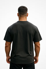 Mens Gymplode Oversized Faded Streetwear t-shirt with no print, back view with model