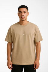 Mens Oversized Vintage unisex t-shirt with Gymplode iconic imprint, front view with model