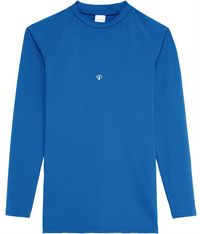Sapphire blue AWDis dry-fit long sleeve mens t-shirt with Gymplode icon logo