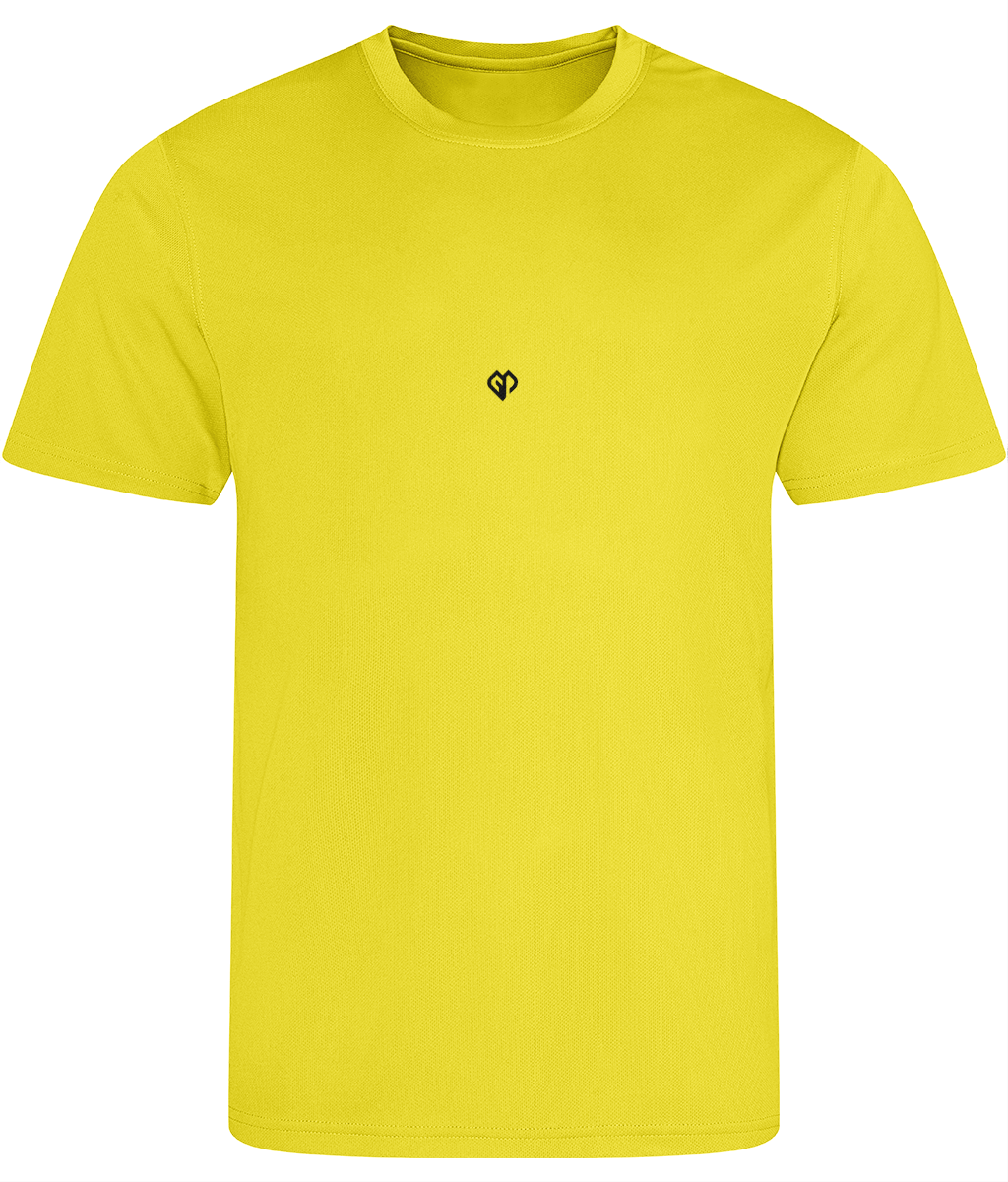Sun yellow AWDis eco just cool comfort fit mens t-shirt with Gymplode icon logo