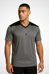 Mens Titan regular fit workout t-shirt with Gymplode icon logo, front view with model