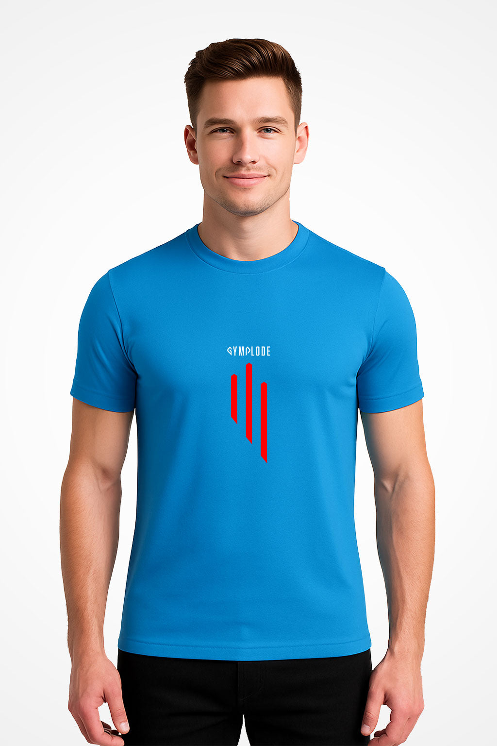 Mens TriDri® GS3 muscle fit sports t-shirt with Gymplode signature logo, front view