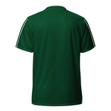 Mens Gymplode TriLine Sage v-neck sports t-shirt with no print, back view
