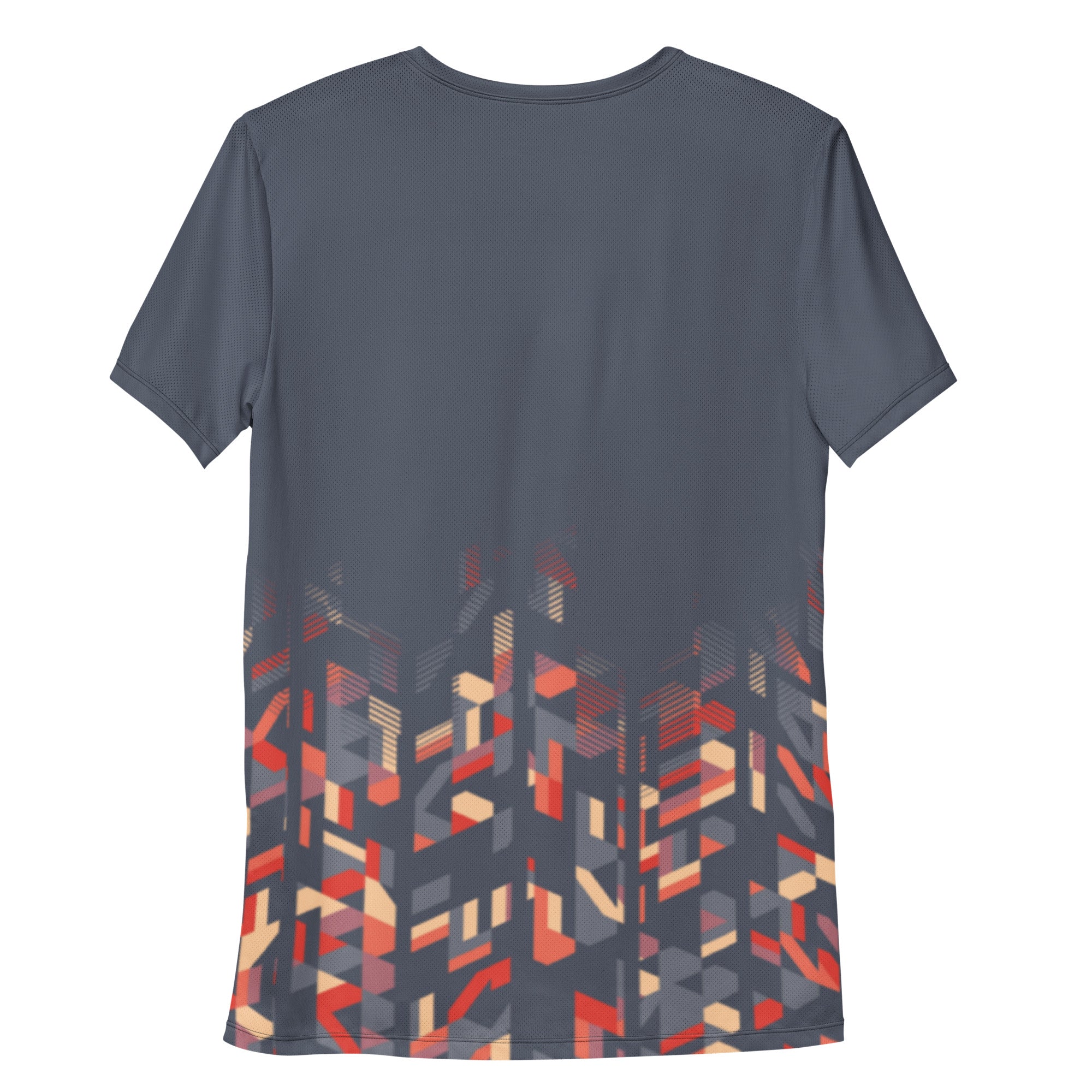 Mens Gymplode VibeCut comfort fit workout t-shirt with no print, back view