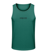 Mens jade green AWDis Duo Performance sports vest with Gymplode signature logo