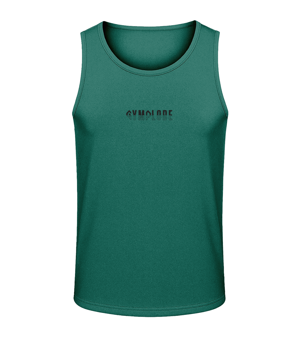 Mens jade green AWDis Duo Performance sports vest with Gymplode signature logo