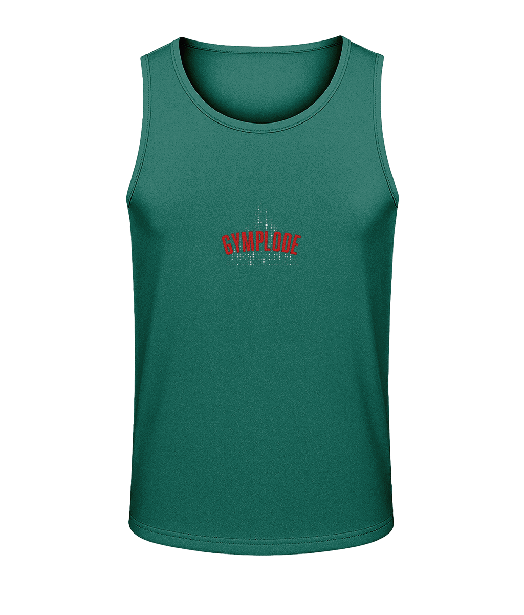 Mens jade green AWDis T-Geo sporty fit just cool vest with Gymplode sig logo