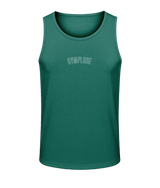 Mens jade green AWDis TraceFit activewear vest with Gymplode signature logo
