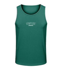 Mens jade green AWDis TraceFit sportline vest with Gymplode signature logo