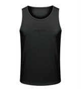 Mens jet black AWDis Duo Performance sports vest with Gymplode signature logo
