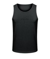 Mens jet black AWDis Duo Performance sports vest with Gymplode signature logo