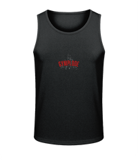 Mens jet black AWDis T-Geo sporty fit just cool vest with Gymplode sig logo