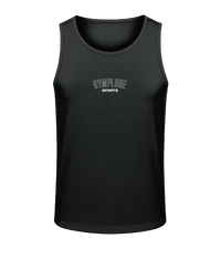 Mens jet black AWDis TraceFit sportline vest with Gymplode signature logo