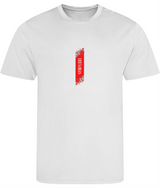 Mens Just Cool muscle fit arctic white Gymplode t-shirt with signature logo, front view