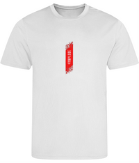 Mens Just Cool muscle fit arctic white Gymplode t-shirt with signature logo, front view