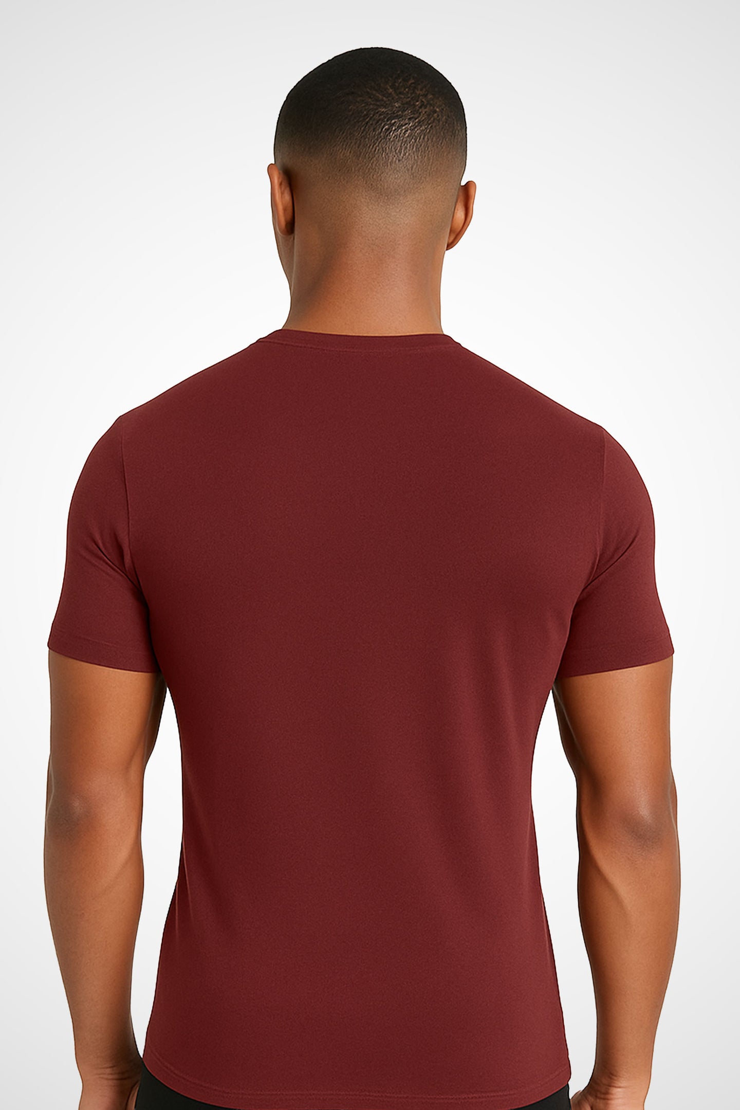 Mens Just Cool muscle fit Gymplode t-shirt with no print, back view with model