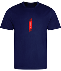 Mens Just Cool muscle fit oxford navy Gymplode t-shirt with signature logo, front view