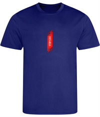 Mens Just Cool muscle fit reflex blue Gymplode t-shirt with signature logo, front view