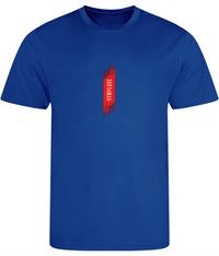 Mens Just Cool muscle fit royal blue Gymplode t-shirt with signature logo, front view