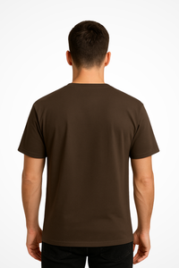 Mens Just Don't Quit relaxed fit Gymplode t-shirt with no print, back view with model