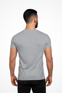 Mens Just Dont Quit slim fit Gymplode t-shirt with no print, back view with model