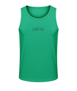 Mens kelly green AWDis TraceFit activewear vest with Gymplode signature logo