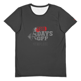 Mens No Days Off comfort fit dark grey Gymplode streetwear t-shirt with signature logo, front view