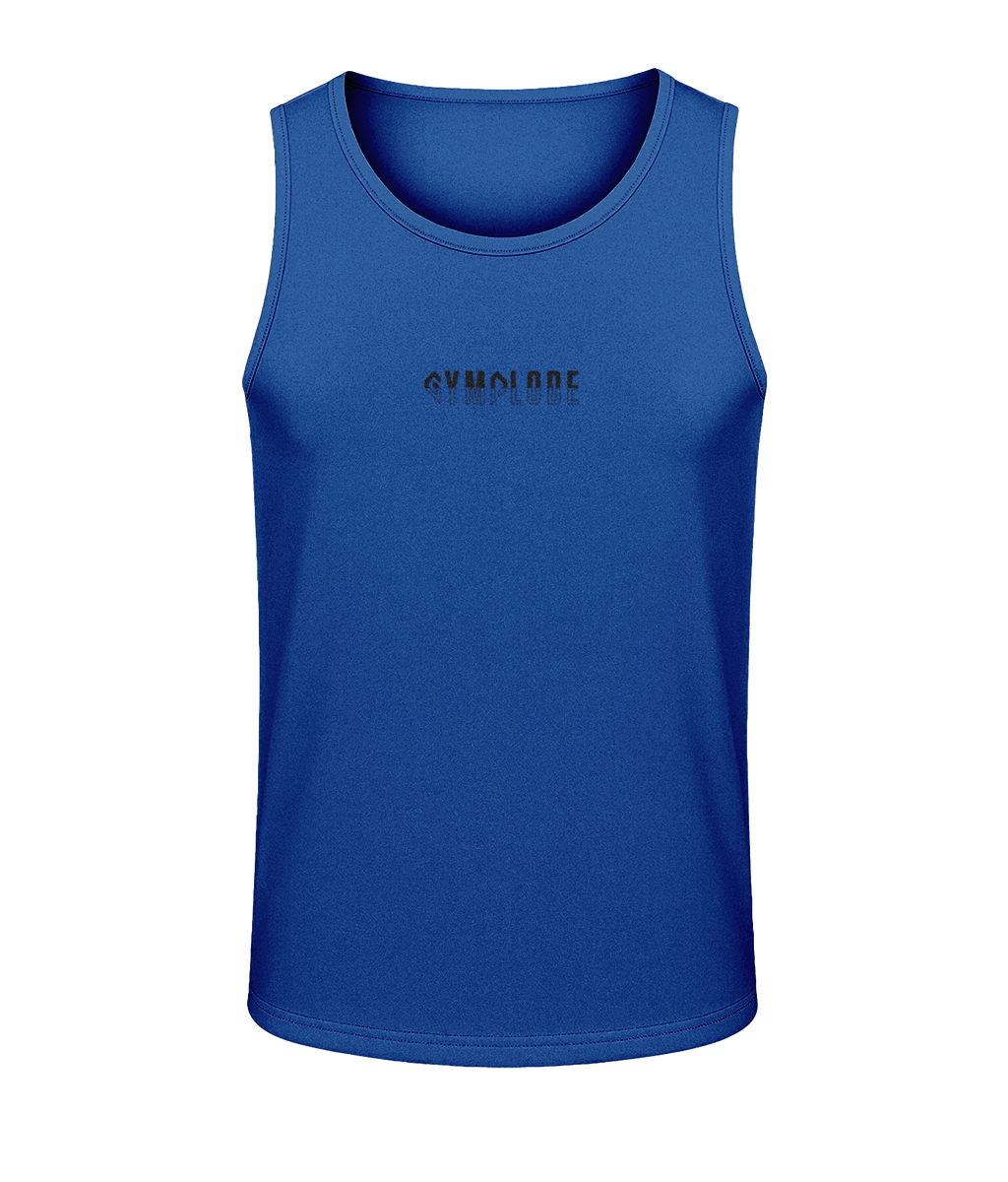 Mens royal blue AWDis Duo Performance sports vest with Gymplode signature logo