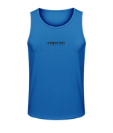 Mens sapphire blue AWDis Duo Performance sports vest with Gymplode signature logo