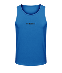 Mens sapphire blue AWDis Duo Performance sports vest with Gymplode signature logo