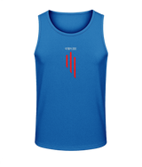 Mens sapphire blue AWDis GS3 sporty fit training vest with Gymplode sig logo