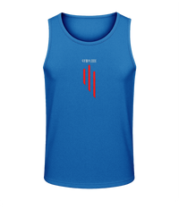 Mens sapphire blue AWDis GS3 sporty fit training vest with Gymplode sig logo