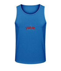 Mens sapphire blue AWDis T-Geo sporty fit just cool vest with Gymplode sig logo