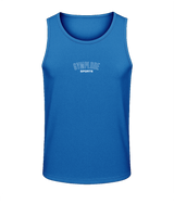 Mens sapphire blue AWDis TraceFit sportline vest with Gymplode signature logo