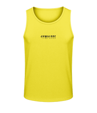 Mens sun yellow AWDis Duo Performance sports vest with Gymplode signature logo