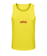 Mens sun yellow AWDis T-Geo sporty fit just cool vest with Gymplode sig logo