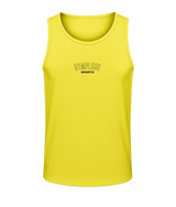 Mens sun yellow AWDis TraceFit sportline vest with Gymplode signature logo