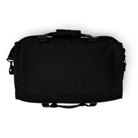 Midnight black square end Gymplode duffle bag with no print, top half