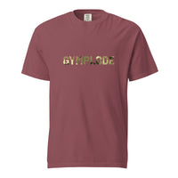 Military Style unisex brick Gymplode t-shirt with signature logo imprint, front view