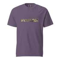Military Style unisex grape Gymplode t-shirt with signature logo imprint, front view