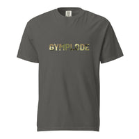 Military Style unisex pepper Gymplode t-shirt with signature logo imprint, front view