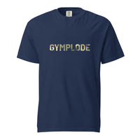 Military Style unisex true navy Gymplode t-shirt with signature logo imprint, front view