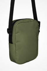 Moss green Gymplode slingback utility bag with no print, back view