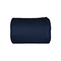 Navy blue rounded end Gymplode duffle bag with no print, bottom view